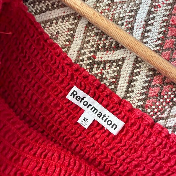 Reformation Gitane Linen Dress Cherry - Size XS - Picture 4 of 5